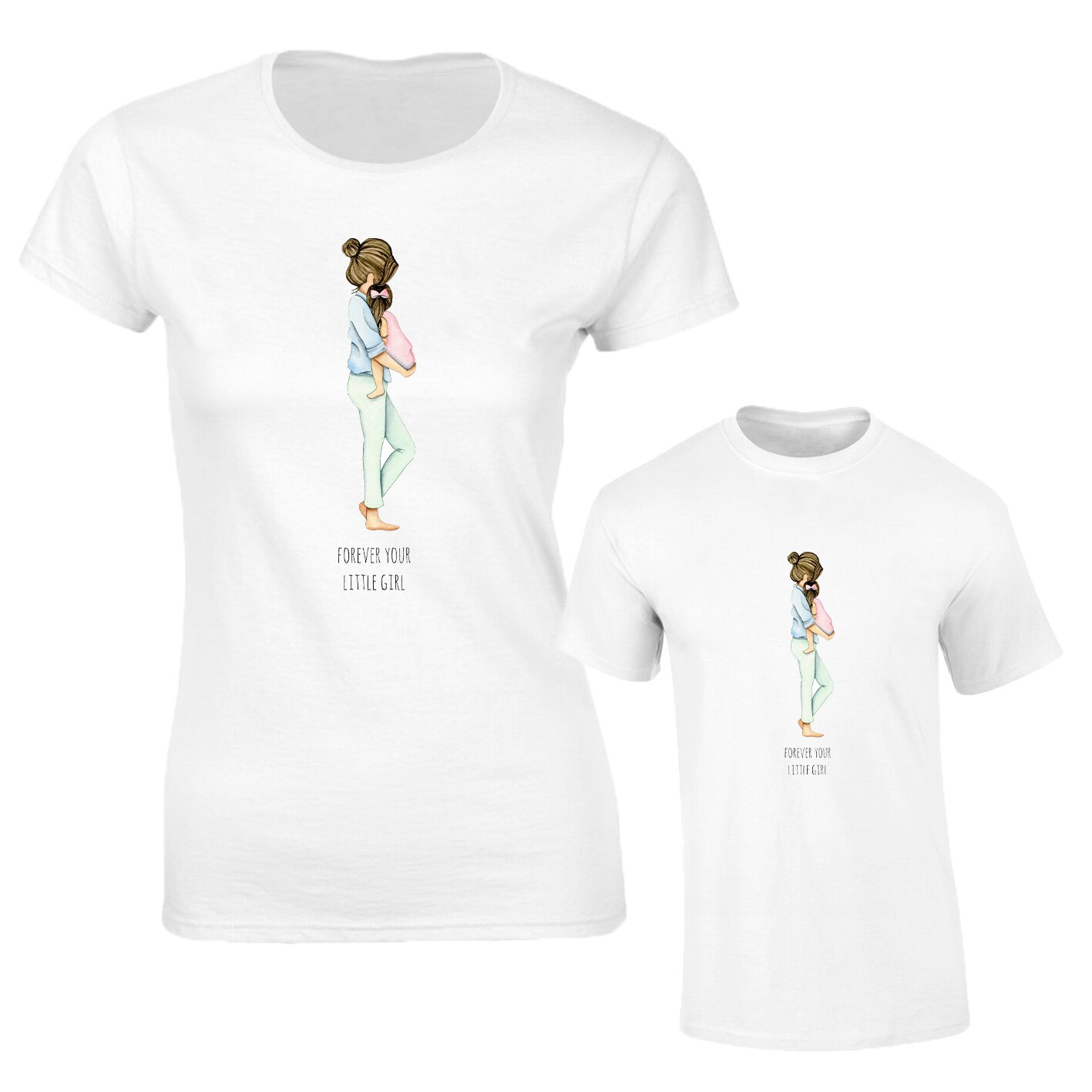 Set de tricouri pentru mama ?i copil Forever your little girl SA643,Marime:XL