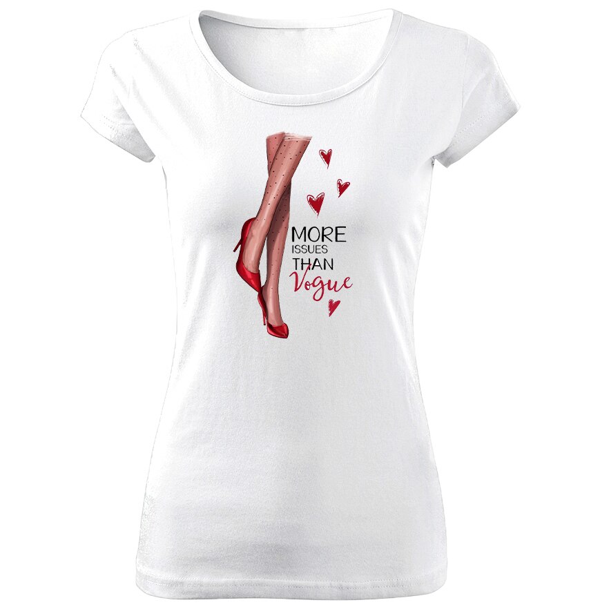 Tricou de dama ALB More Issues COD TD057,Marime:XL