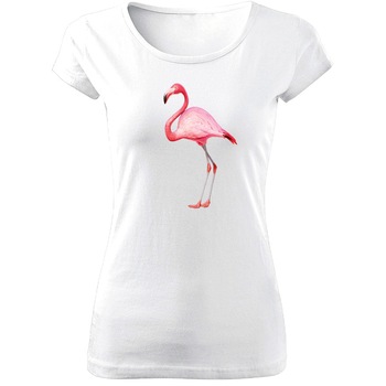 Tricou de dama ALB Flamingo COD TD006,Marime:XL Tricou de dama ALB Flamingo COD TD006,Marime:XL