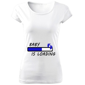 Tricou alb de dama Baby boy is loading S109,Marime:XL Tricou alb de dama Baby boy is loading S109,Marime:XL