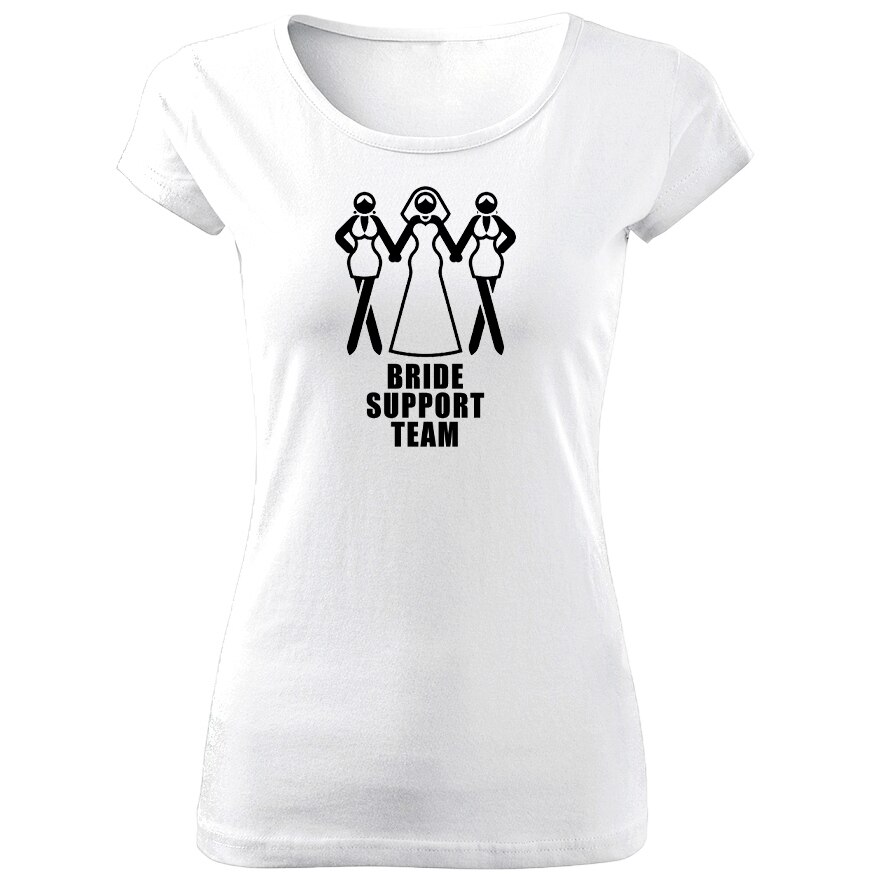 Tricou de dama ALB Bride Support Team COD TD032,Marime:XL