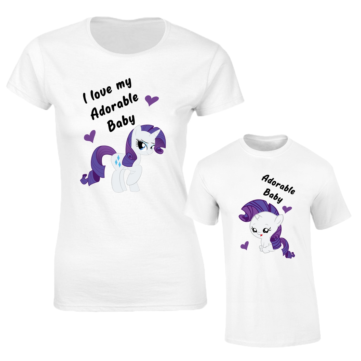 Set de tricouri pentru mama ?i copil Adorable Pony Baby SA619,Marime:XL