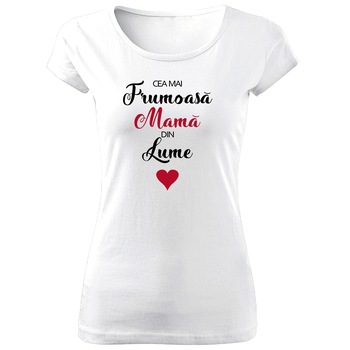 Tricou de dama Cea mai frumoasa mama COD TD651,Marime:XL Tricou de dama Cea mai frumoasa mama COD TD651,Marime:XL