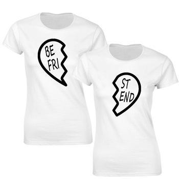 Pachet 2 tricouri Albe de dama Best Friend P648,Marime:XL Pachet 2 tricouri Albe de dama Best Friend P648,Marime:XL