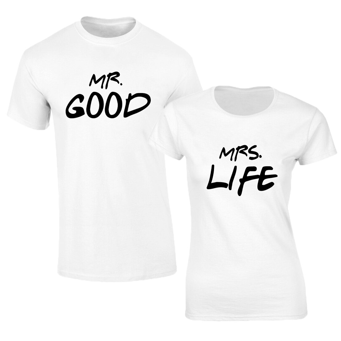 Set de tricouri albe Mr Good Mr Life COD SA637,Marime:XL