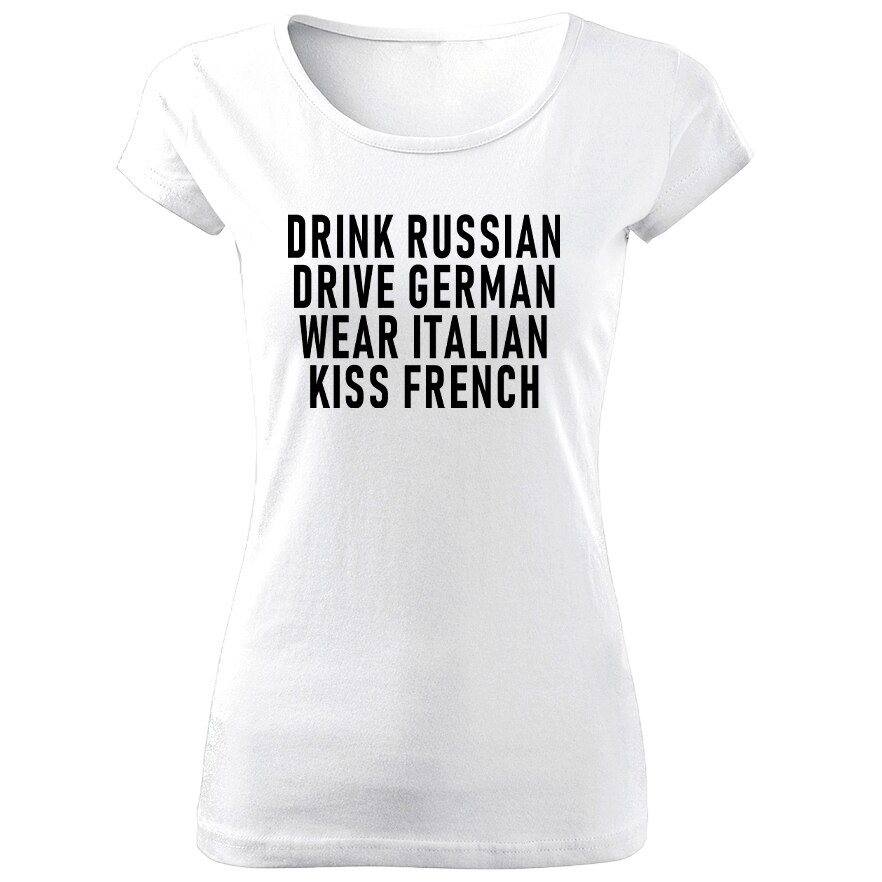 Tricou de dama ALB Drunk Drive COD TD0038,Marime:XL