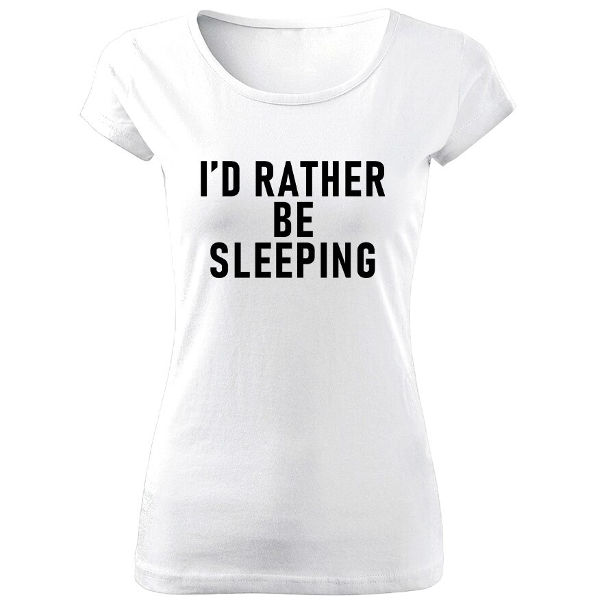 Tricou de dama ALB I'd rather COD TD042,Marime:XL