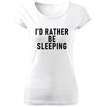 Tricou de dama ALB I'd rather COD TD042,Marime:XL Tricou de dama ALB I'd rather COD TD042,Marime:XL