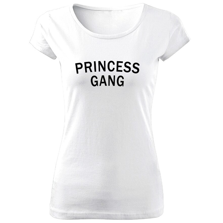 Tricou de dama ALB Princess Gang COD TD029,Marime:XL