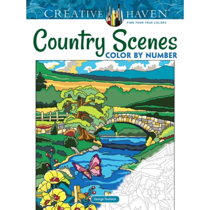 Creative Haven Country Scenes Color by Number Coloring Book, George Toufexis