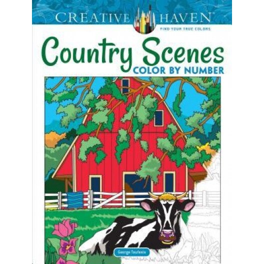 Creative Haven Country Scenes Color by Number Coloring Book, George Toufexis (Author)