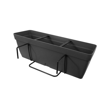 Ghiveci din plastic ArtPlast, LoLego FLYSquare cu suport pentru balcon, gri inchis Ghiveci din plastic ArtPlast, LoLego FLYSquare cu suport pentru balcon, gri inchis