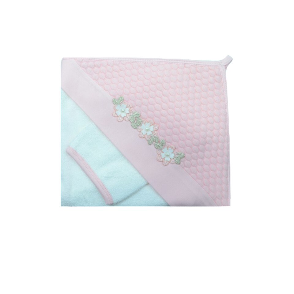 Prosop 85 x 85 cm cu gluga Bebelinna PBB07, Alb