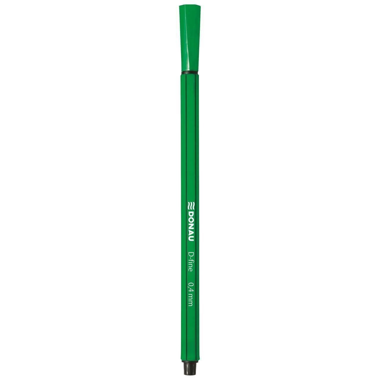 Fineliner DONAU D-Fine, scriere de 0.4 mm, corp hexagonal, verde