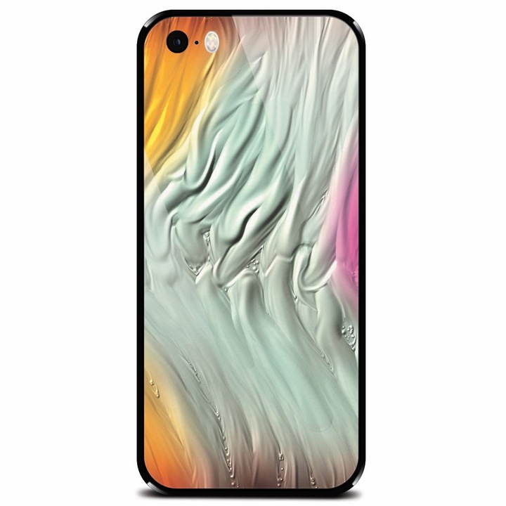 Edzett üvegtok Apple iPhone 5 telefonhoz, vonzó absztrakt dizájn