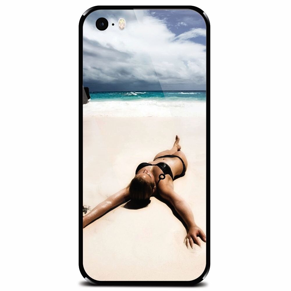 Husa din sticla securizata pentru Apple iPhone 5, Beach Lounging