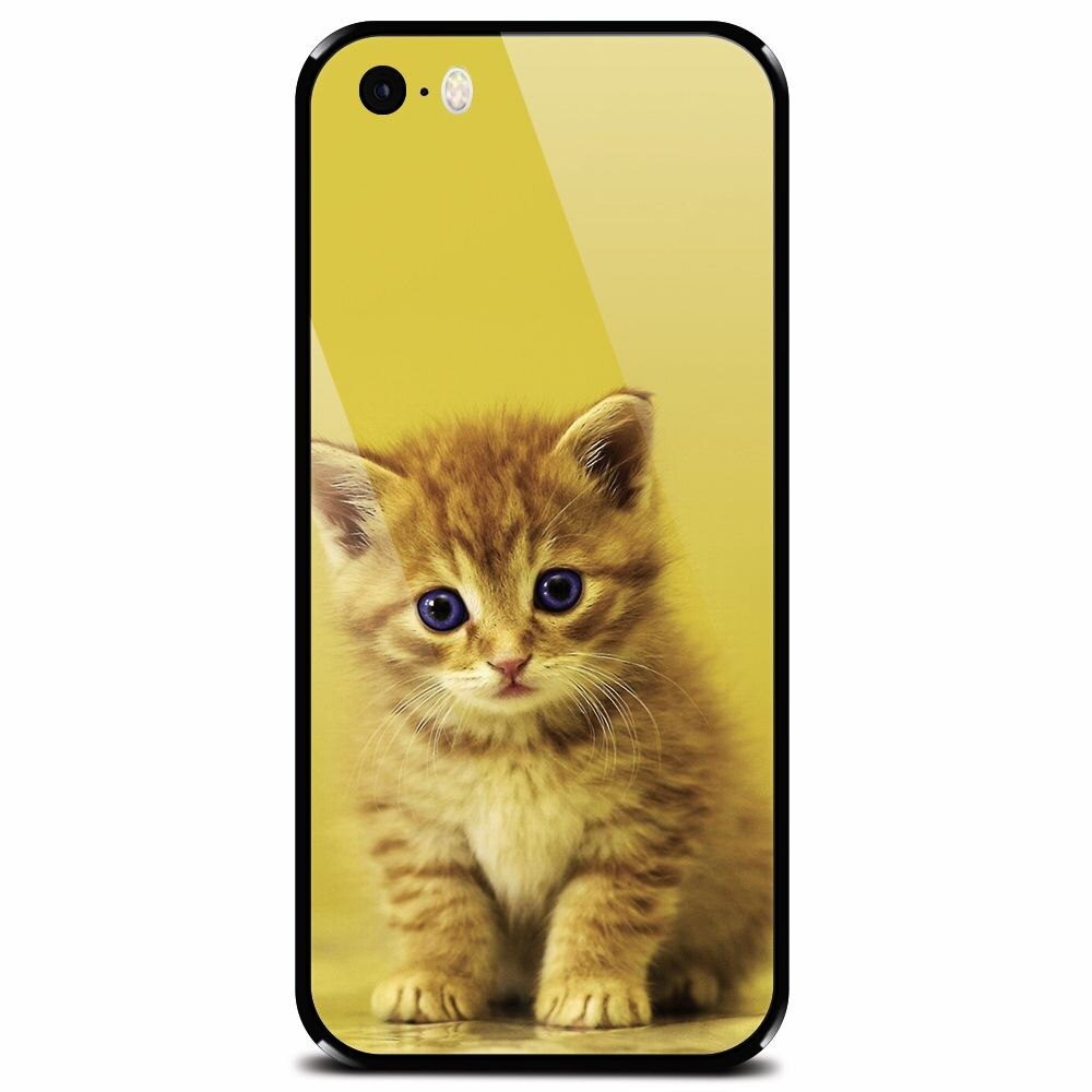 Husa din sticla securizata pentru Apple iPhone 5, Baby Kitten
