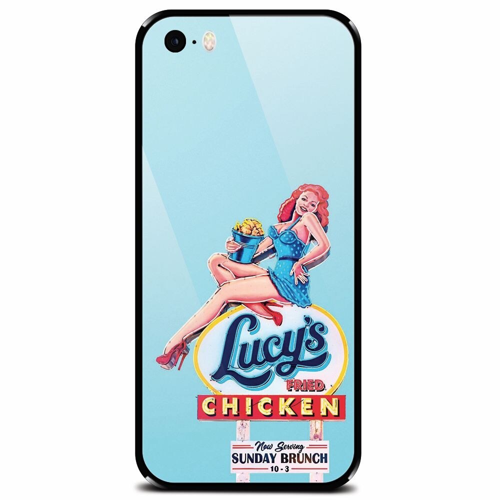 Husa din sticla securizata pentru Apple iPhone 5, American Vintage Restaurant Sign