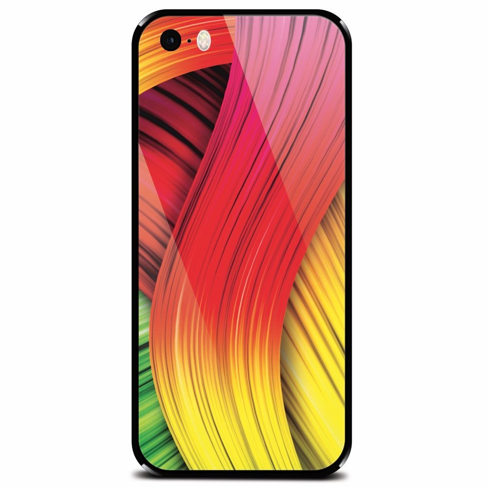 Husa din sticla securizata pentru Apple iPhone 5, Colorful Abstract