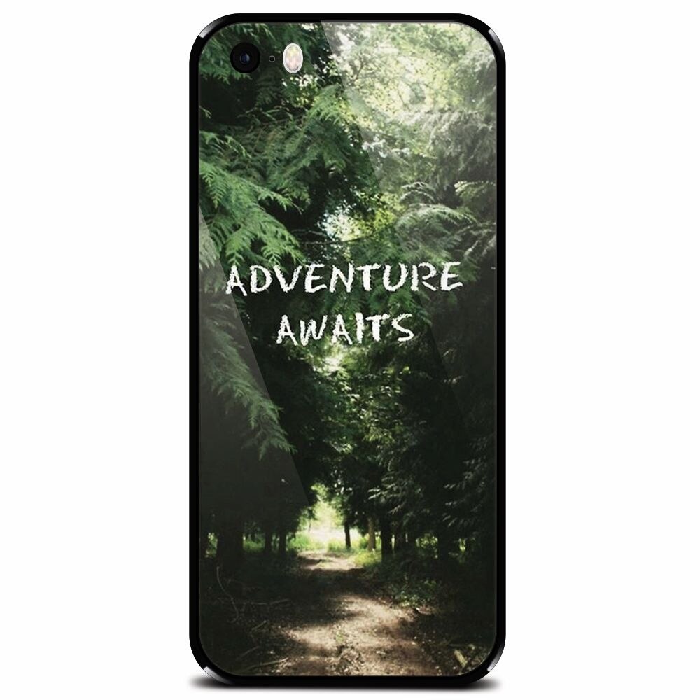 Husa din sticla securizata pentru Apple iPhone 5, Adventure Awaits Forest