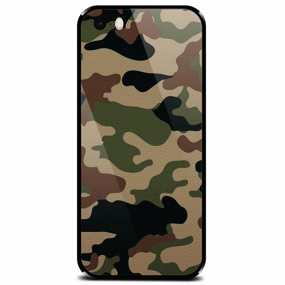 Husa din sticla securizata pentru Apple iPhone 5, Camuflaj