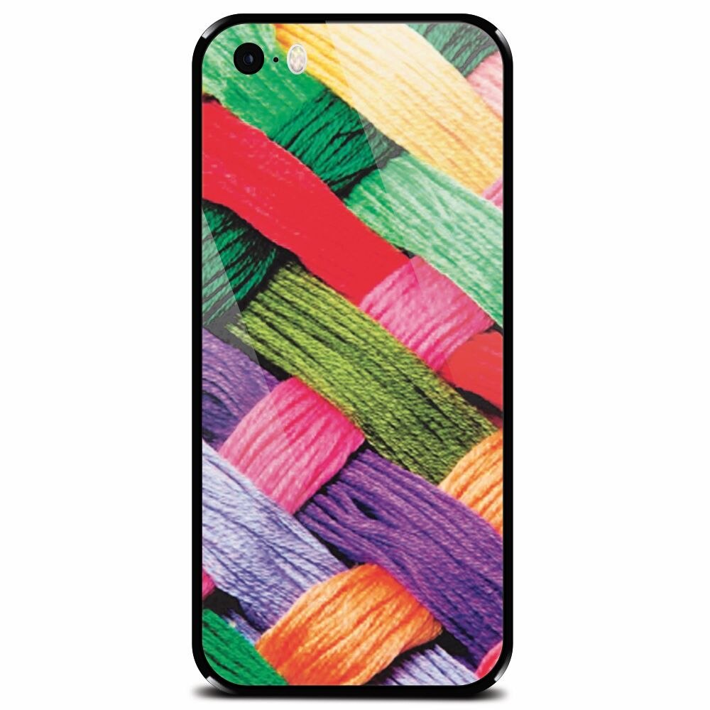 Husa din sticla securizata pentru Apple iPhone 5, Colorful Woolen Art
