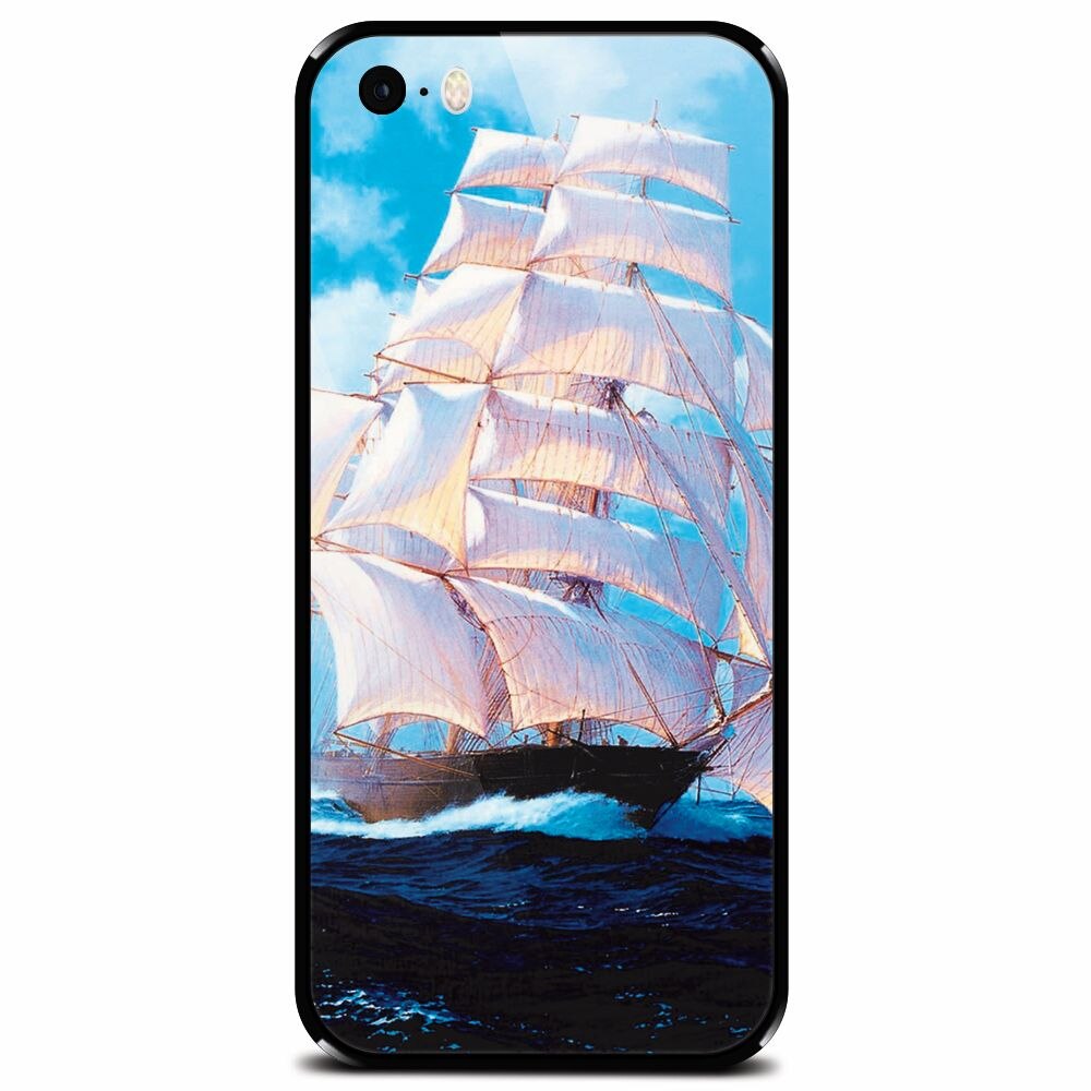 Husa din sticla securizata pentru Apple iPhone 5, Attractive Art Of Ships