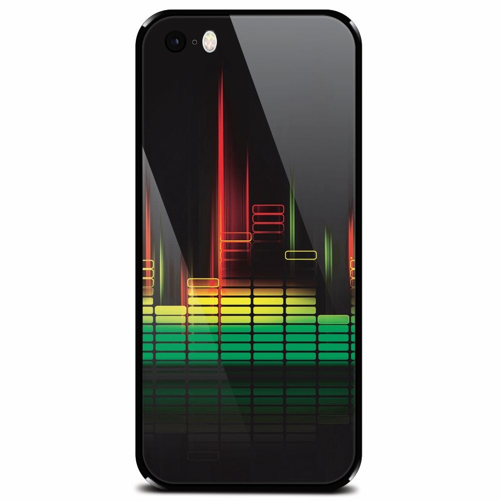 Husa din sticla securizata pentru Apple iPhone 5, Abstract Dj Sound System