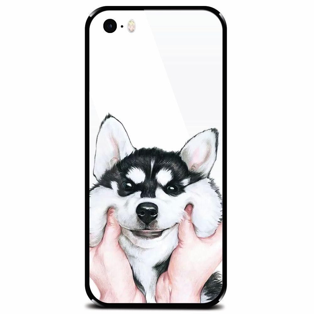 Husa din sticla securizata pentru Apple iPhone 5, Cute Dog 1