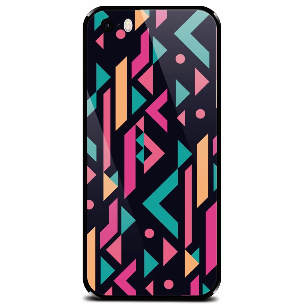 Husa din sticla securizata pentru Apple iPhone 5, Alien Geometrics