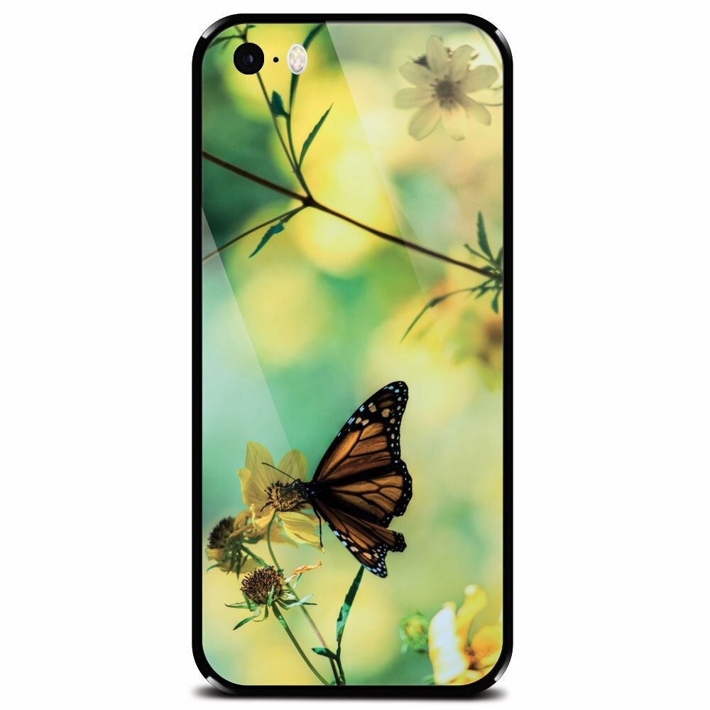 Husa din sticla securizata pentru Apple iPhone 5, Butterfly