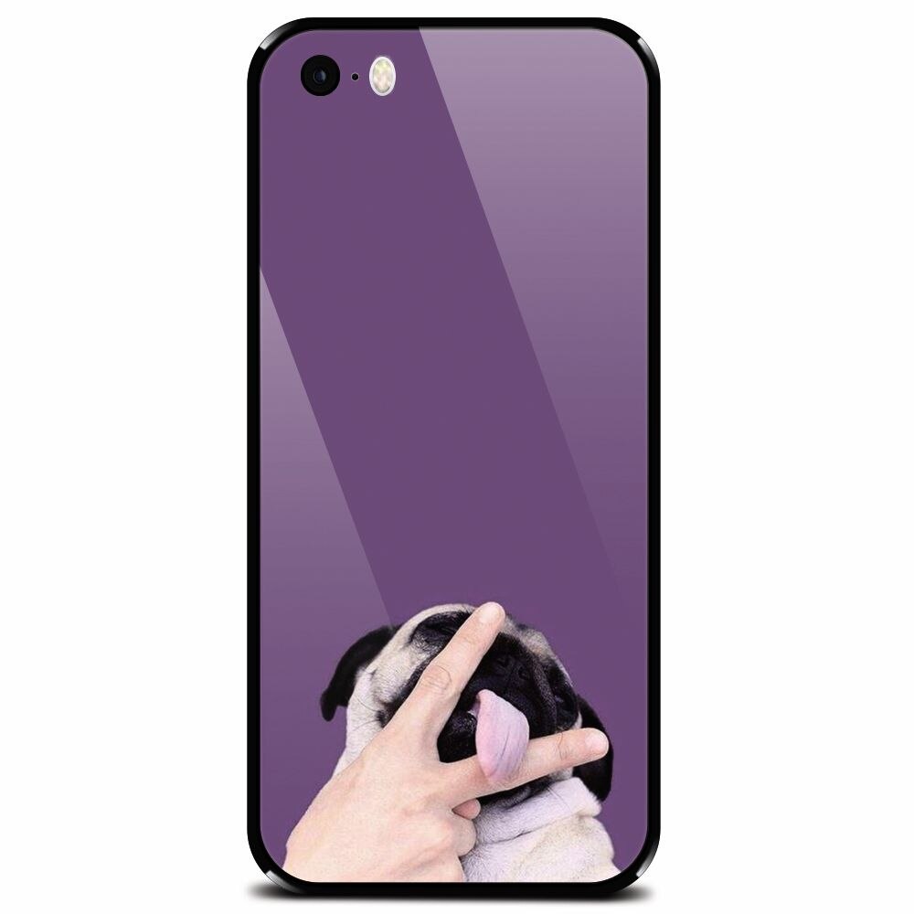 Husa din sticla securizata pentru Apple iPhone 5, Cute Dog 2