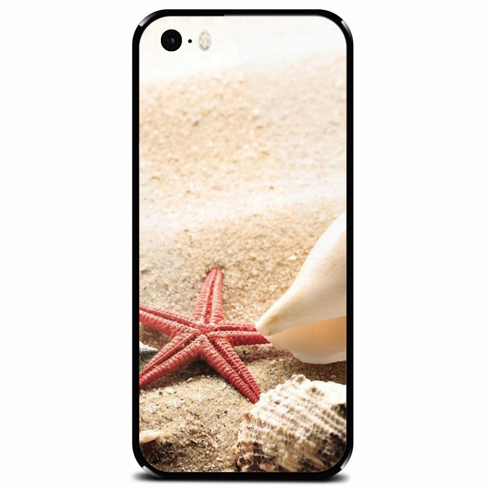 Husa din sticla securizata pentru Apple iPhone 5, Beach Shells And Starfish