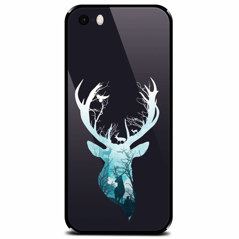 Husa din sticla securizata pentru Apple iPhone 5, Cerb