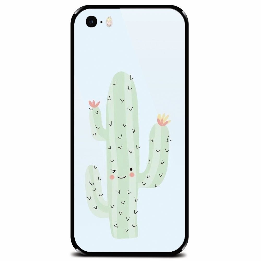 Husa din sticla securizata pentru Apple iPhone 5, Cactus