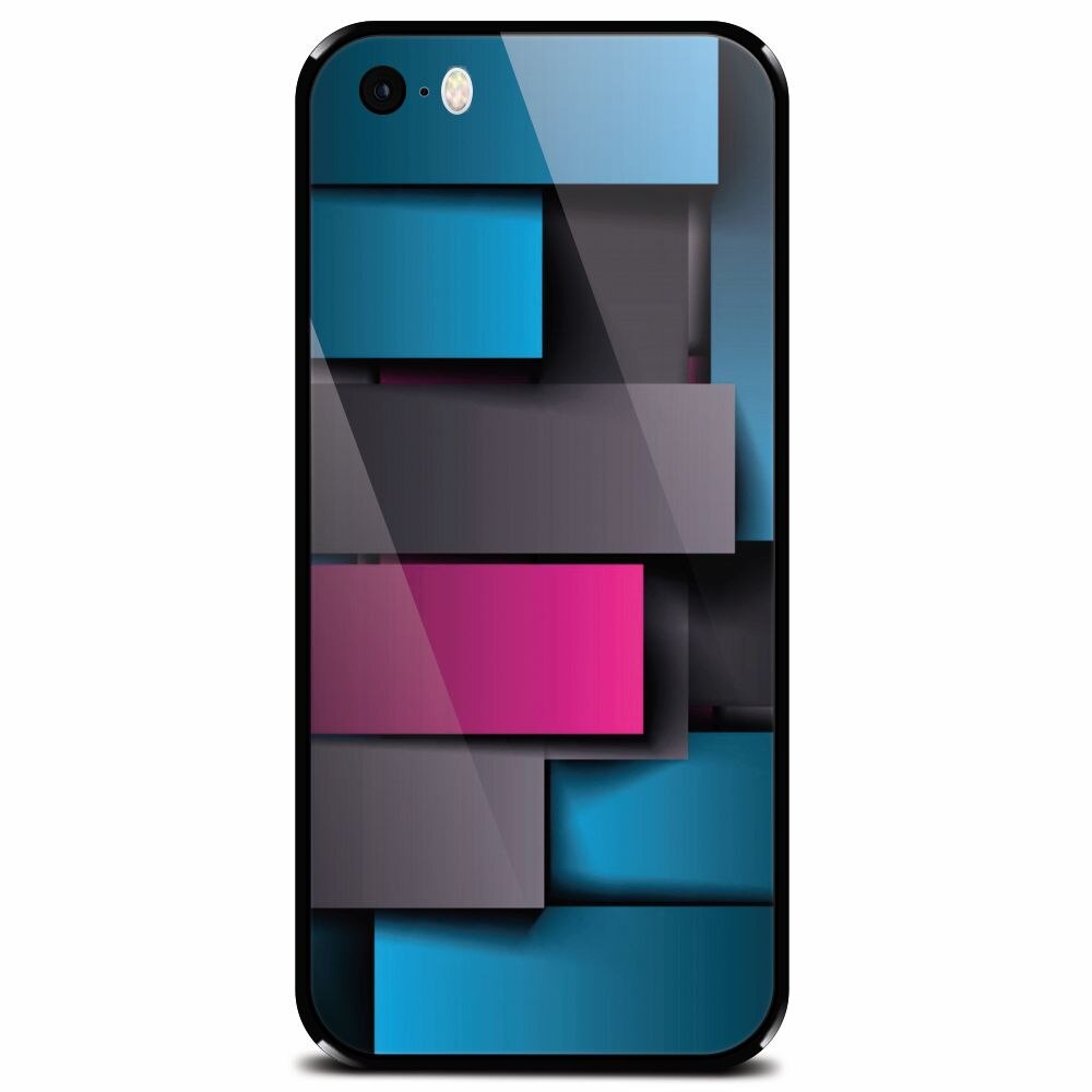 Husa din sticla securizata pentru Apple iPhone 5, Cool Abstract