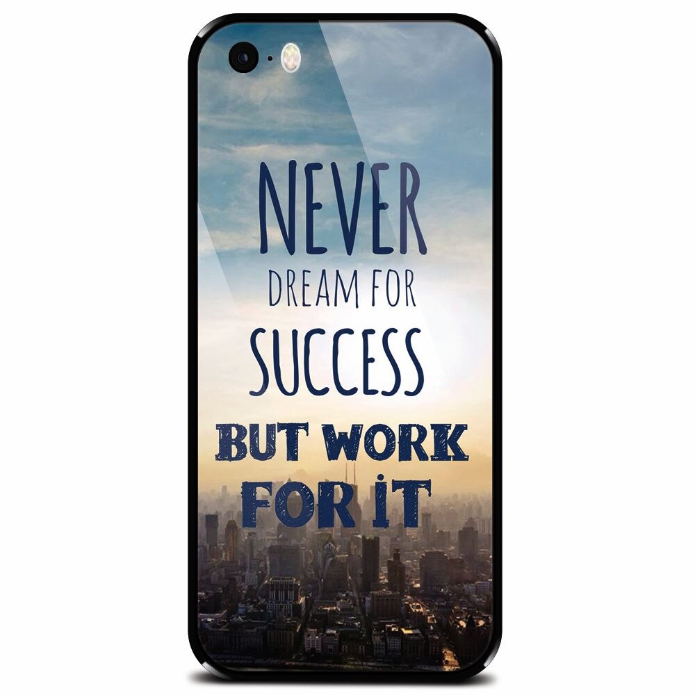 Husa din sticla securizata pentru Apple iPhone 5, Never Dream