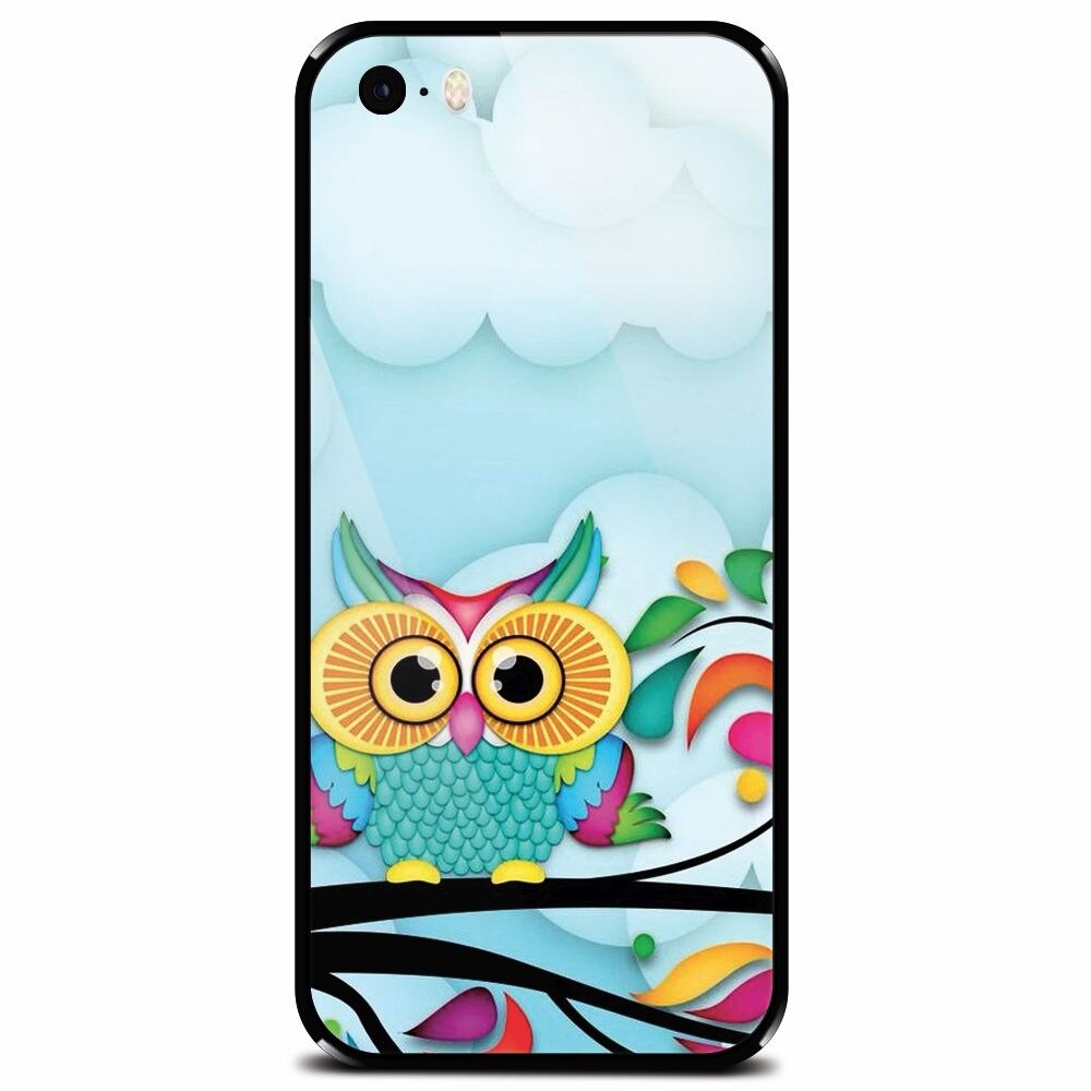 Husa din sticla securizata pentru Apple iPhone 5, Owl 102