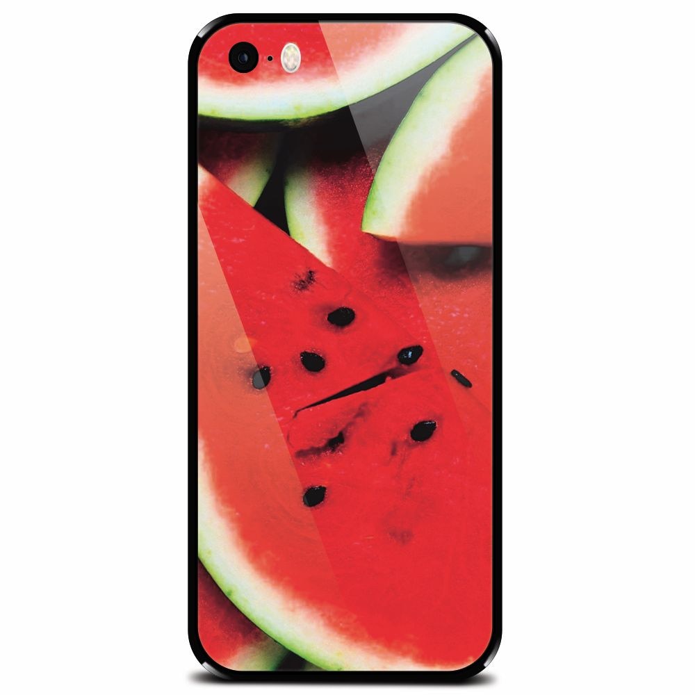 Husa din sticla securizata pentru Apple iPhone 5, S Of Watermelon Slice