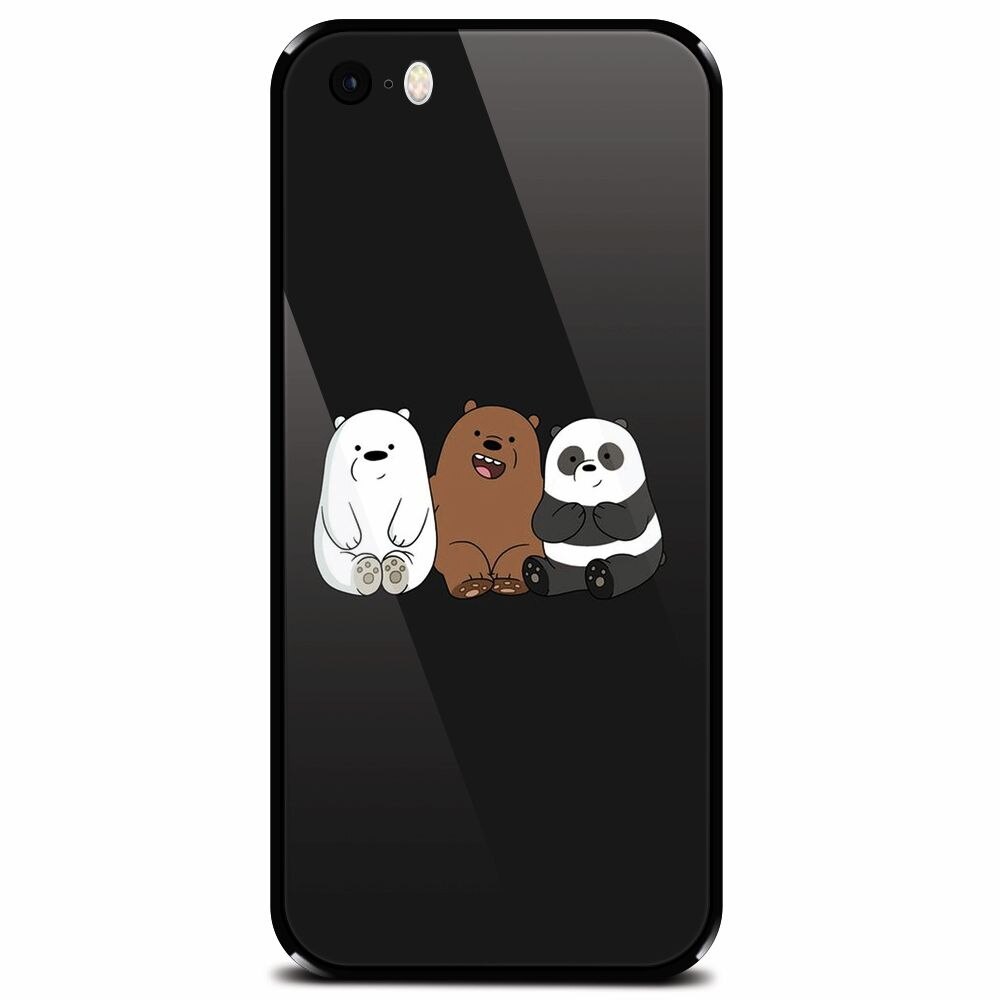 Husa din sticla securizata pentru Apple iPhone 5, Bears