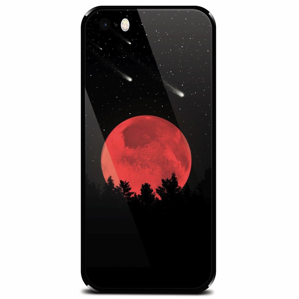 Husa din sticla securizata pentru Apple iPhone 5, Blood Moon