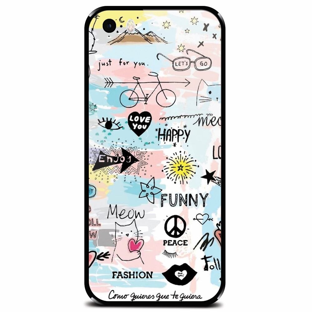 Husa din sticla securizata pentru Apple iPhone 5, Enjoy