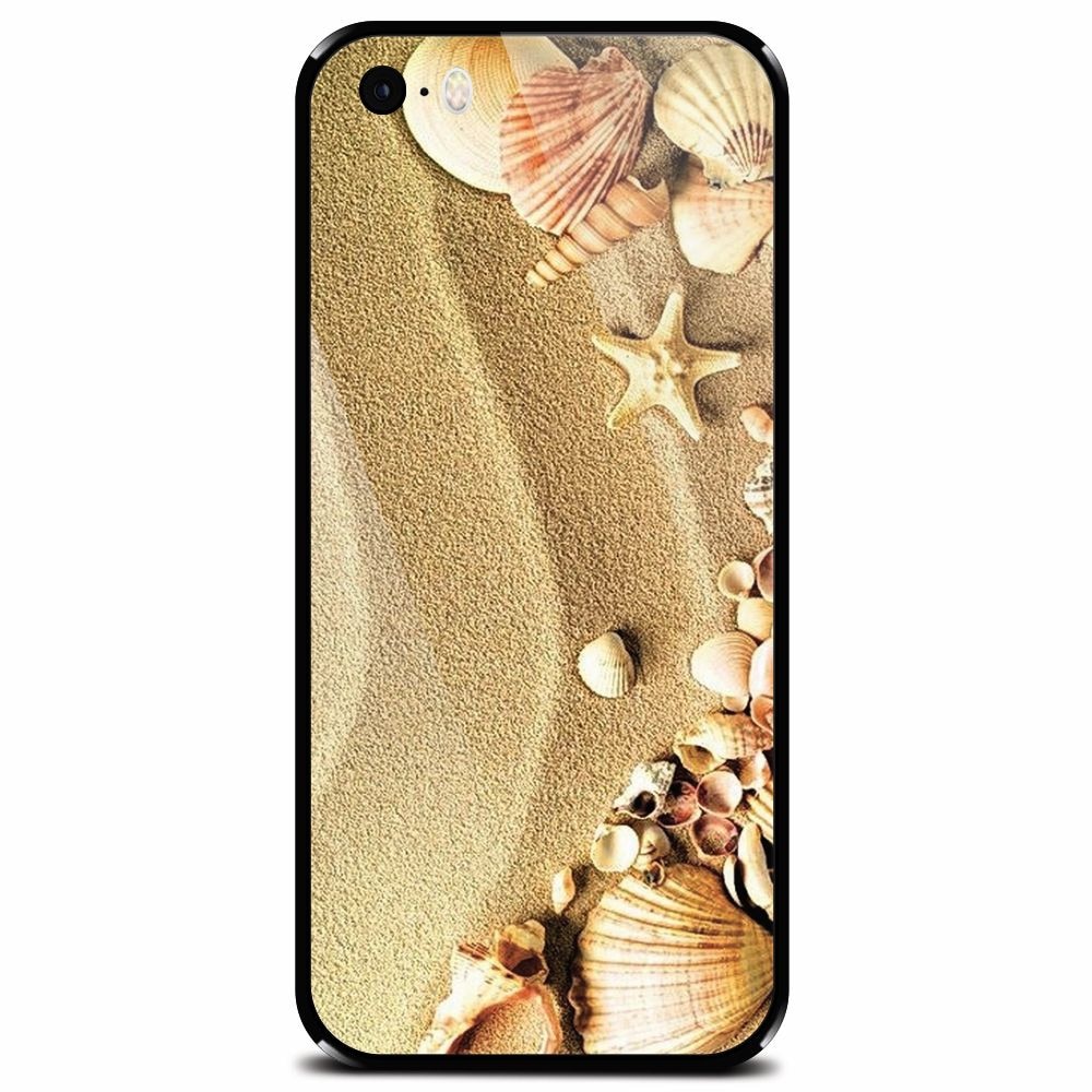 Husa din sticla securizata pentru Apple iPhone 5, Beach Sand Gold