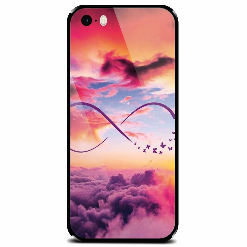 Husa din sticla securizata pentru Apple iPhone 5, Infinit Love 101