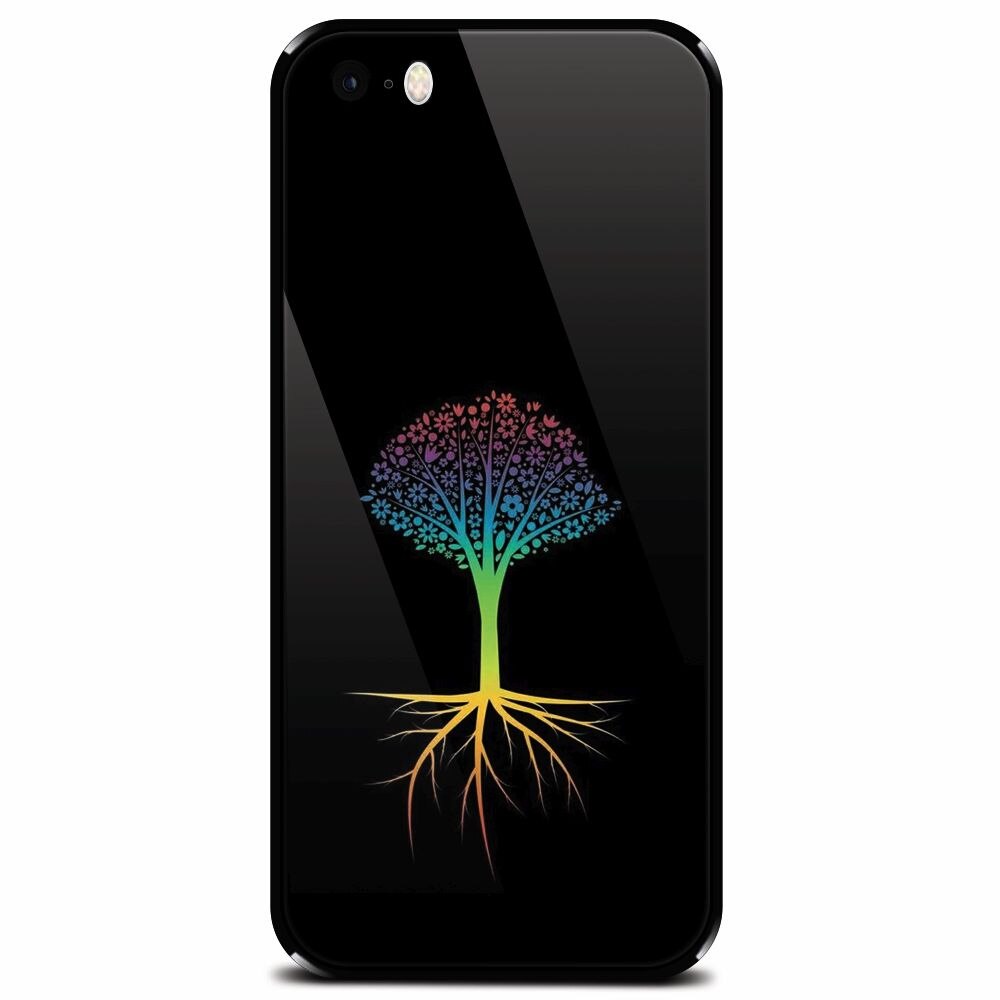 Husa din sticla securizata pentru Apple iPhone 5, Tree 001