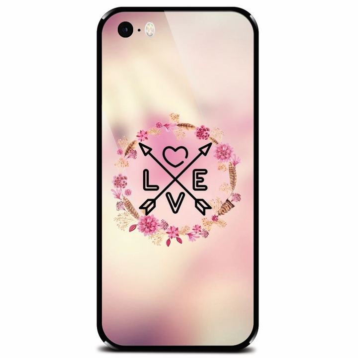 Edzett üvegtok Apple iPhone 5-höz, Love Arrow