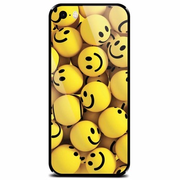 Husa din sticla securizata pentru Apple iPhone 5, Smiles 002 Husa din sticla securizata pentru Apple iPhone 5, Smiles 002