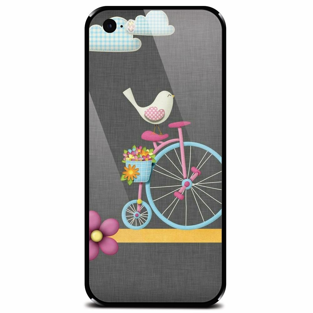 Husa din sticla securizata pentru Apple iPhone 5, Bird