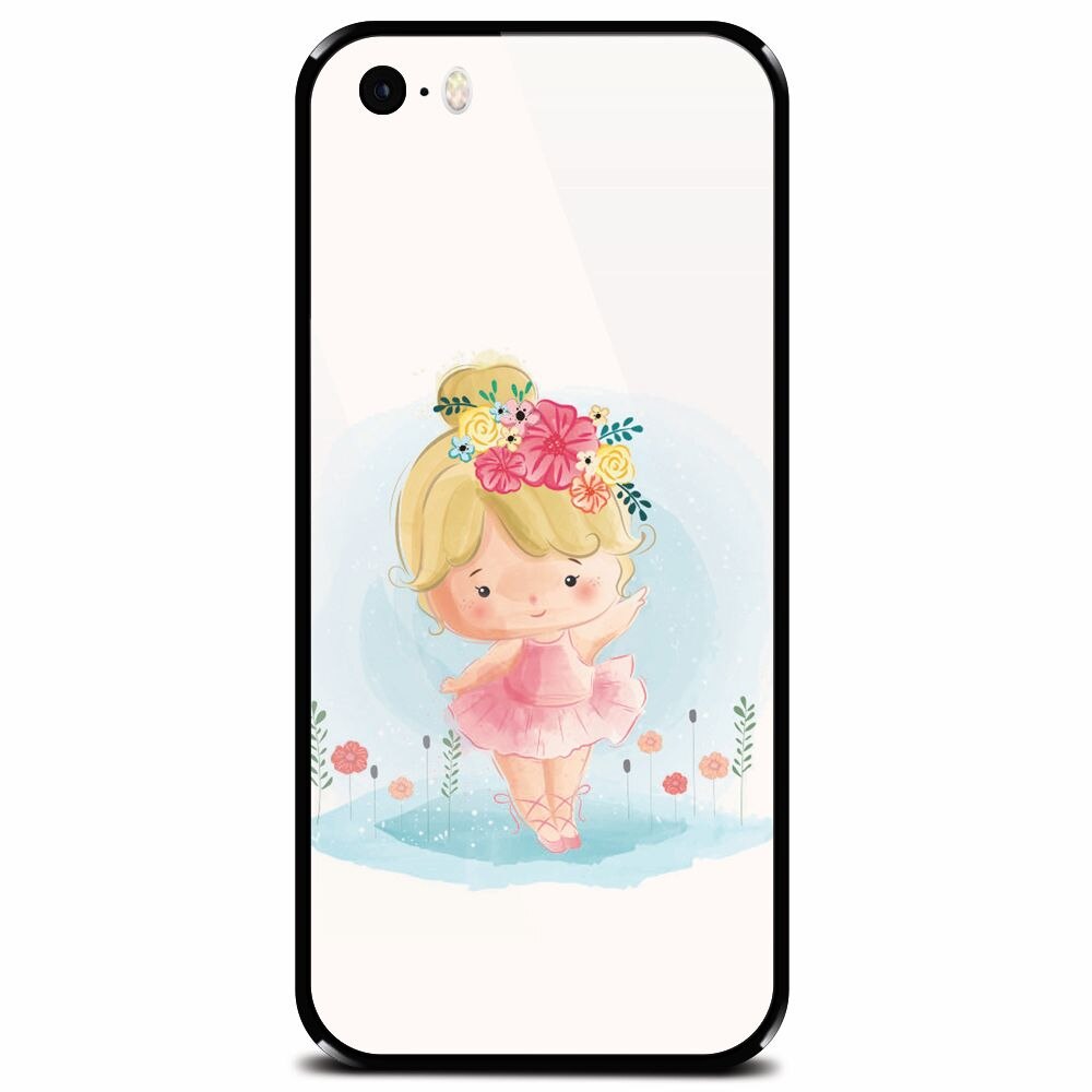 Husa din sticla securizata pentru Apple iPhone 5, Balerina