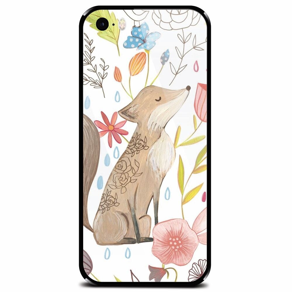 Husa din sticla securizata pentru Apple iPhone 5, Fox